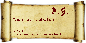 Madarasi Zebulon névjegykártya
